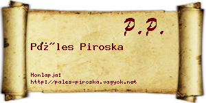 Páles Piroska névjegykártya